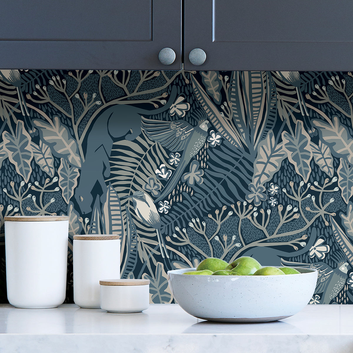 Blue Poise Peel and Stick Wallpaper - Brewster Wallcovering