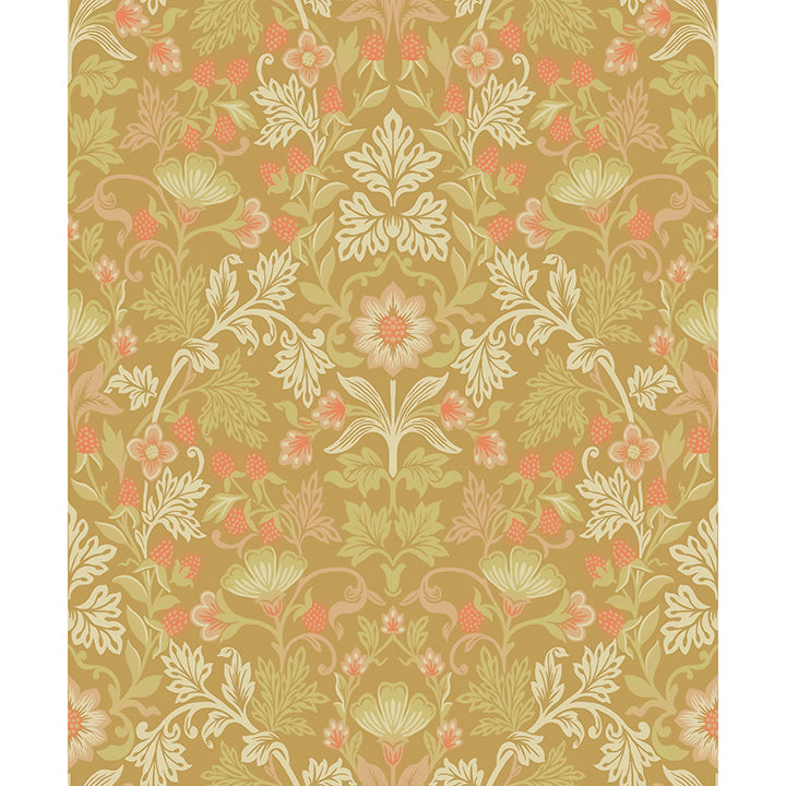 Picture of Lila Gold Strawberry Floral Wallpaper