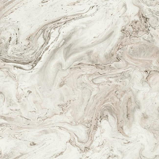 Oil & Marble Premium Peel + Stick Wallpaper - Clay/Taupe - York Wallcoverings - PSW1125RL