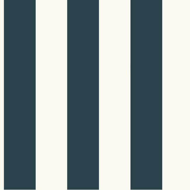 Awning Stripe Wallpaper - Navy - York Wallcoverings - SA9174