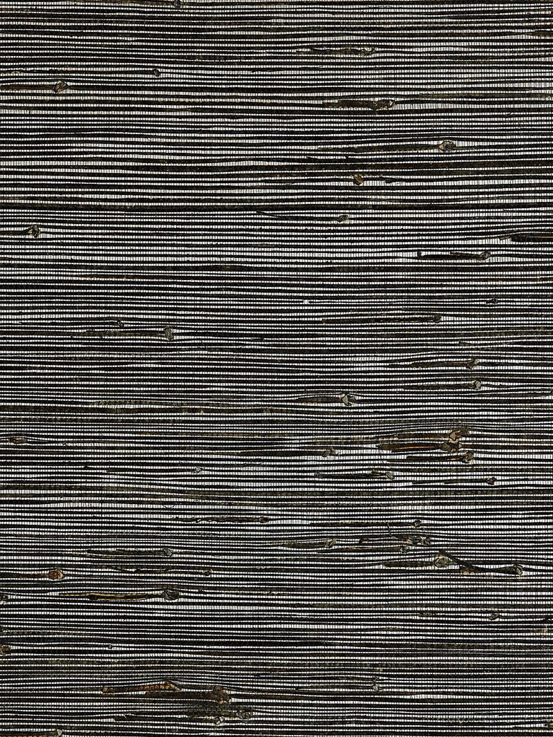 Scalamandre Wallpaper SC 0001WP88351 Metallic Jute Weave Granite & Silver