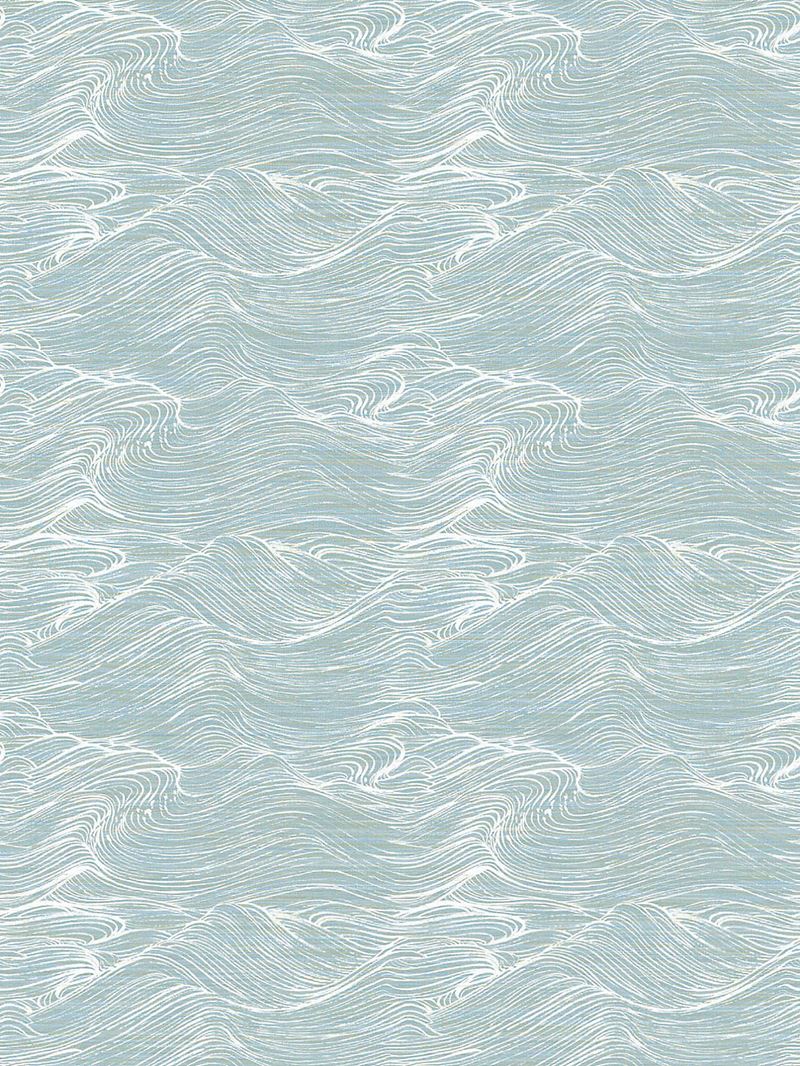 Scalamandre Wallpaper SC 0001WP88454 Shikoku Seafoam