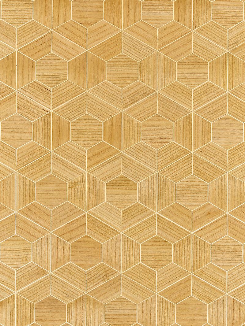 Scalamandre Wallpaper SC 0001WP88467 Hive - Wood Cashew