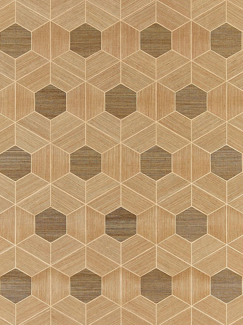 Scalamandre Wallpaper SC 0001WP88468 Hive - Sisal Burnished