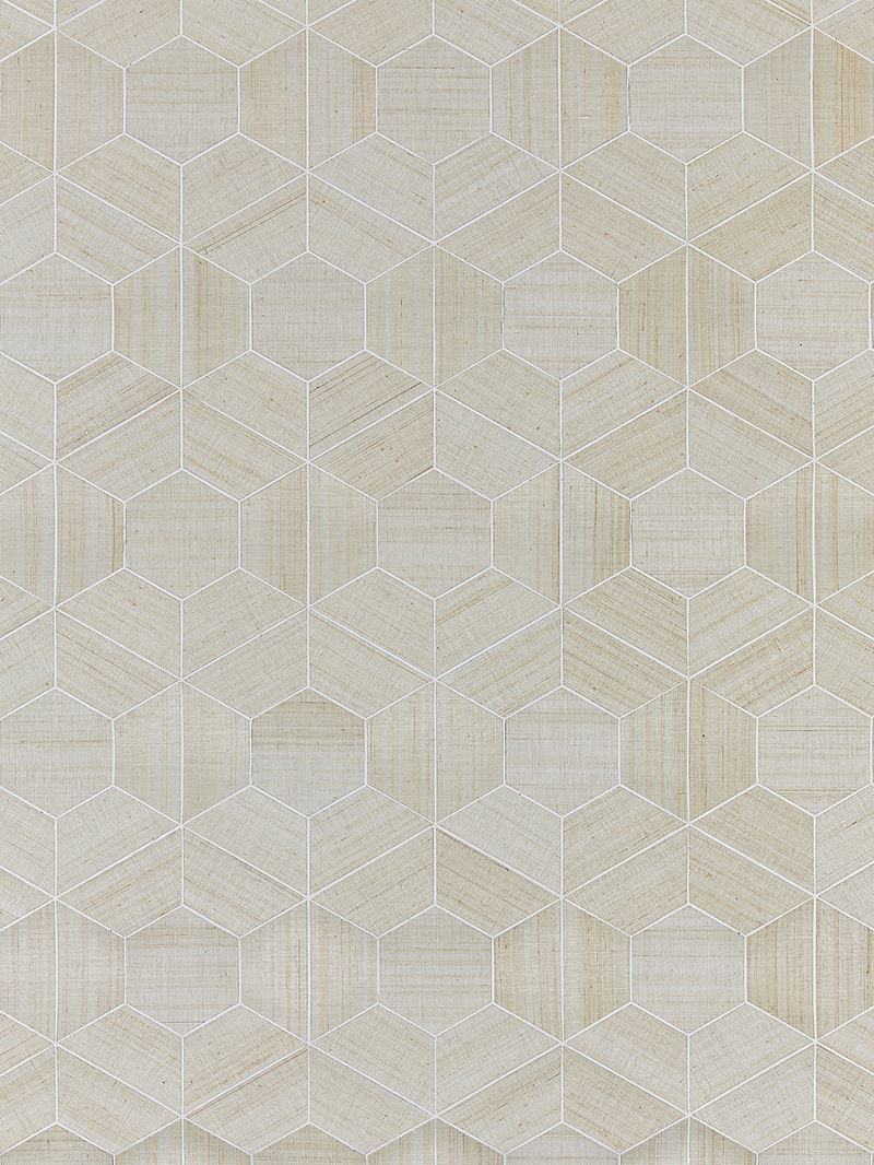 Scalamandre Wallpaper SC 0001WP88469 Hive - Abaca Snowflake