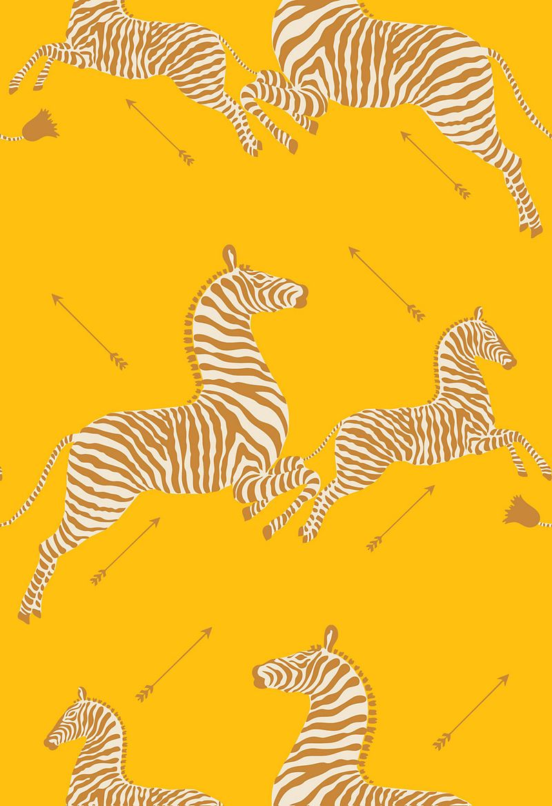 Scalamandre SC 0002WP81388M Zebras - Wallpaper Zanzibar Gold