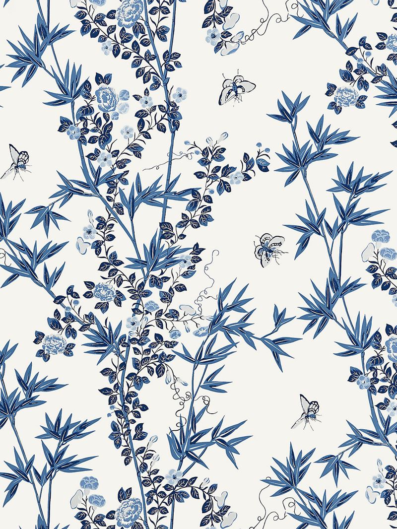 Scalamandre Wallpaper SC 0002WP88375 Jardin De Chine Porcelain