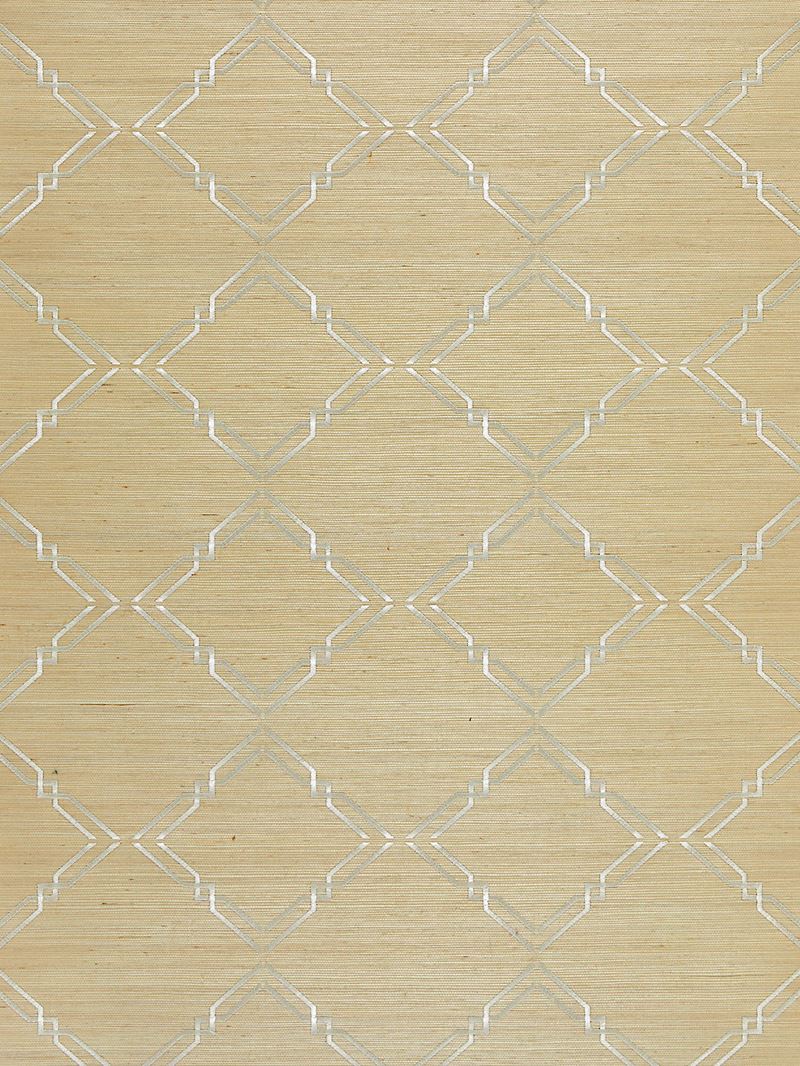 Scalamandre Wallpaper SC 0002WP88383 Monroe Embroidered Grasscloth Papyrus