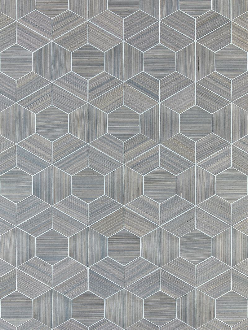 Scalamandre Wallpaper SC 0002WP88469 Hive - Abaca Blue Ice