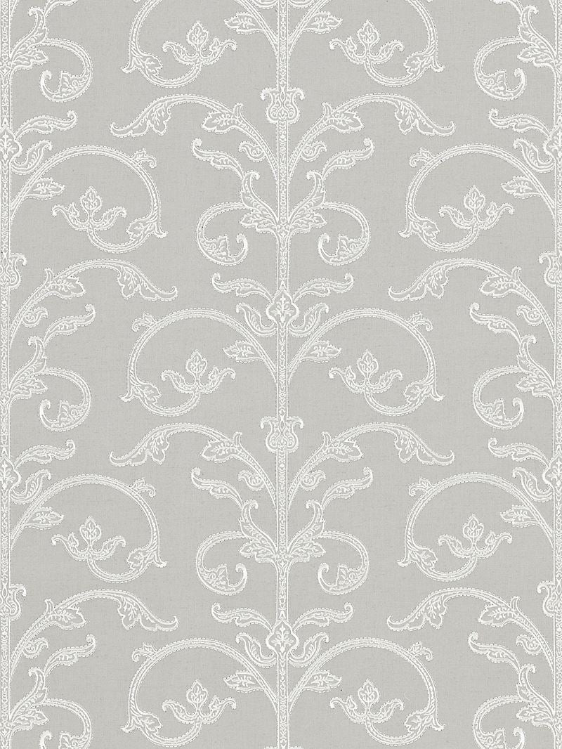 Scalamandre SC 0002WP88558 Saxony Scroll Wallcovering Steel