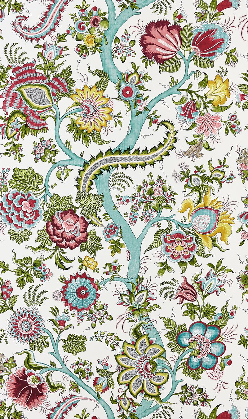 Scalamandre Wallpaper SC 0003WP88561 Metropolitan Palampore Flower Garden