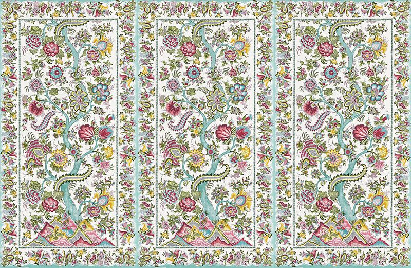 Scalamandre Wallpaper SC 0003WP88567 Metropolitan Palampore - Mural Flower Garden