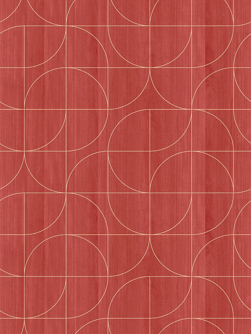 Scalamandre Wallpaper SC 0005WP88549 Vibrato Laquer Red
