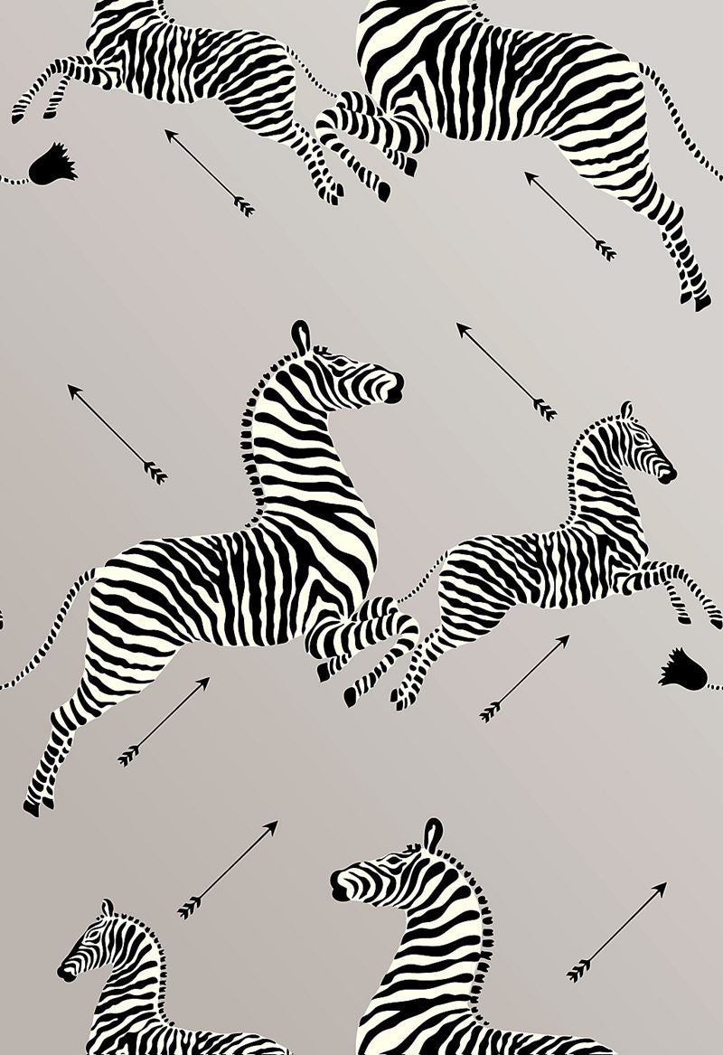 Scalamandre SC 0010WP81388M Zebras - Wallpaper Silver