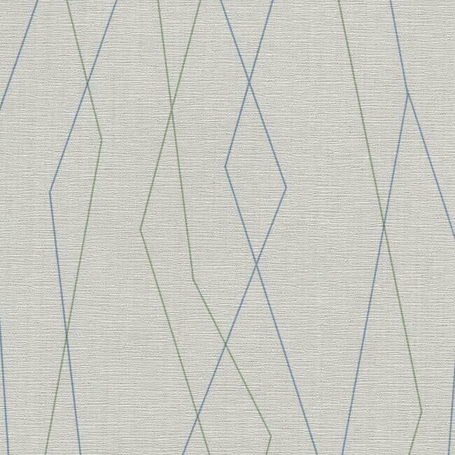 Diamond Fracture High Performance Wallpaper - Blue-Green Beams - York Wallcoverings - TD1018