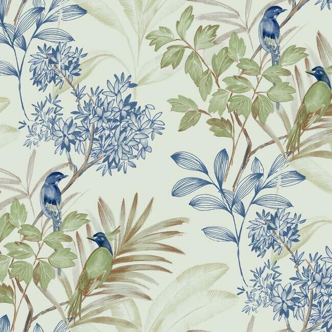 handpainted-songbird-wallpaper-green-blue-york-wallcoverings-tl1928