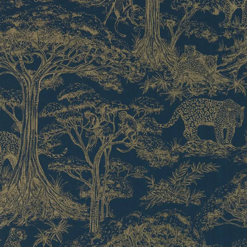 Clarke and Clarke Wallpaper W0185-2 Kisumu Midnight/Luxe Wp