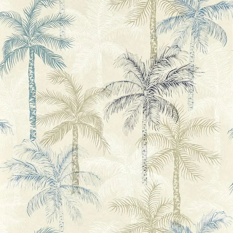 Clarke and Clarke Wallpaper W0189-1 Palmyra Denim Wp