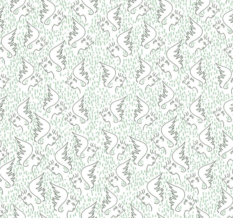 Scalamandre Wallpaper WH000036466 Figure D'ange Celadon