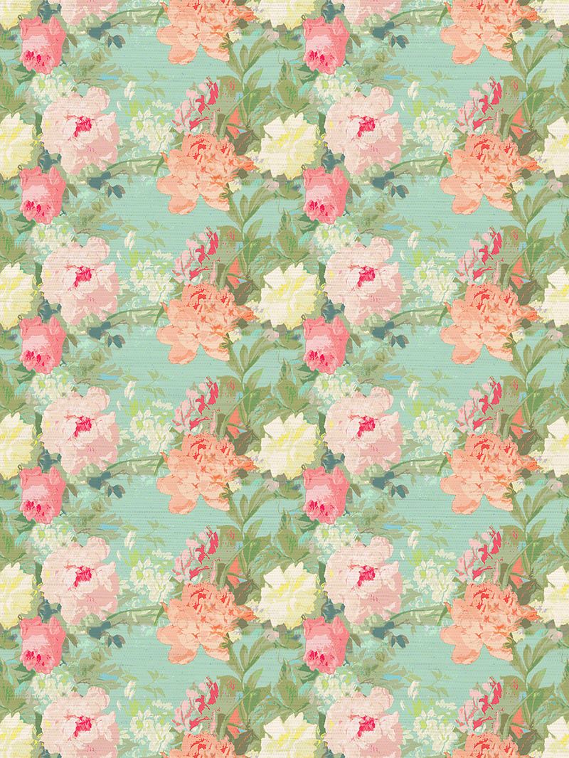 Scalamandre Wallpaper WNM0001FLEU Les Fleurs Spring