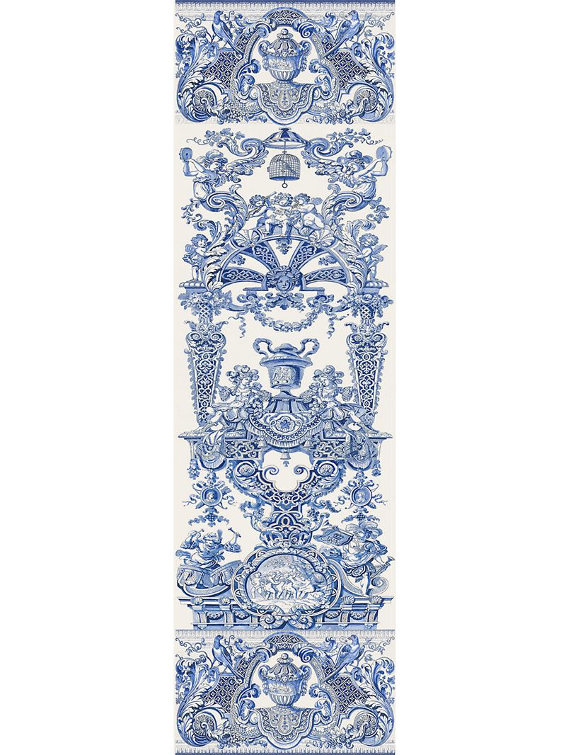 Scalamandre Wallpaper WNM0001HAMP Hampton Court - Panel Blue