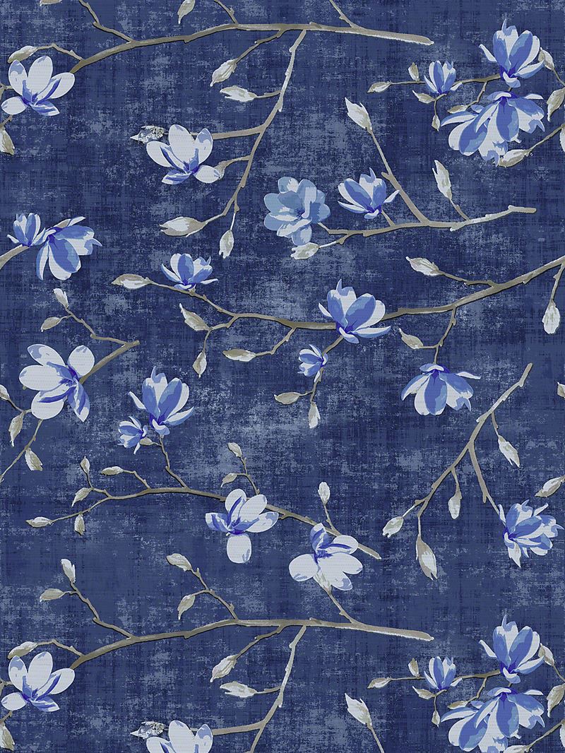 Scalamandre Wallpaper WNM0003BLOO Bloom Delft Blue