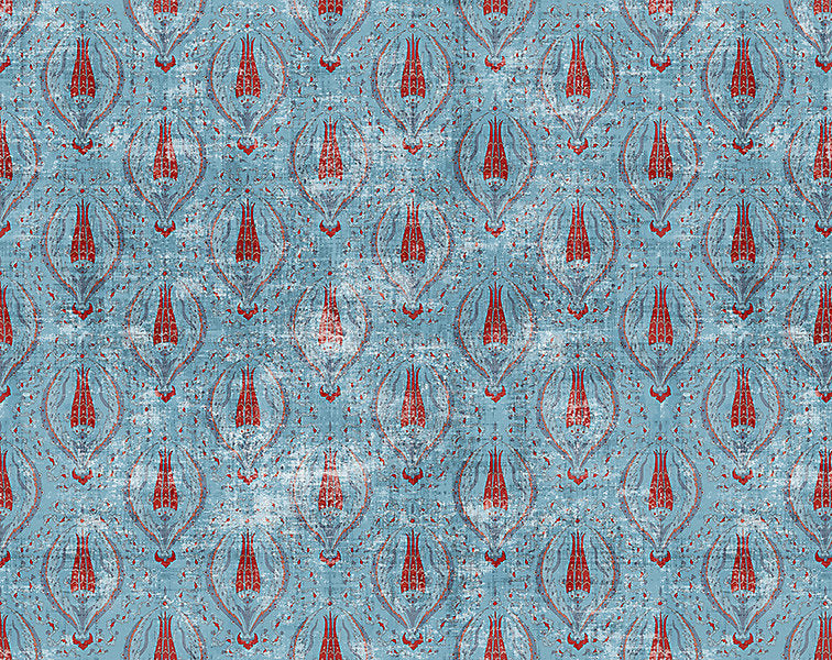 Scalamandre Wallpaper WNM1007BYZA Byzantine Jewel Blue