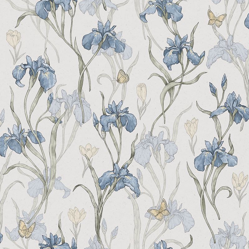 Scalamandre Wallpaper WSB003401013 Iris Sky Blue