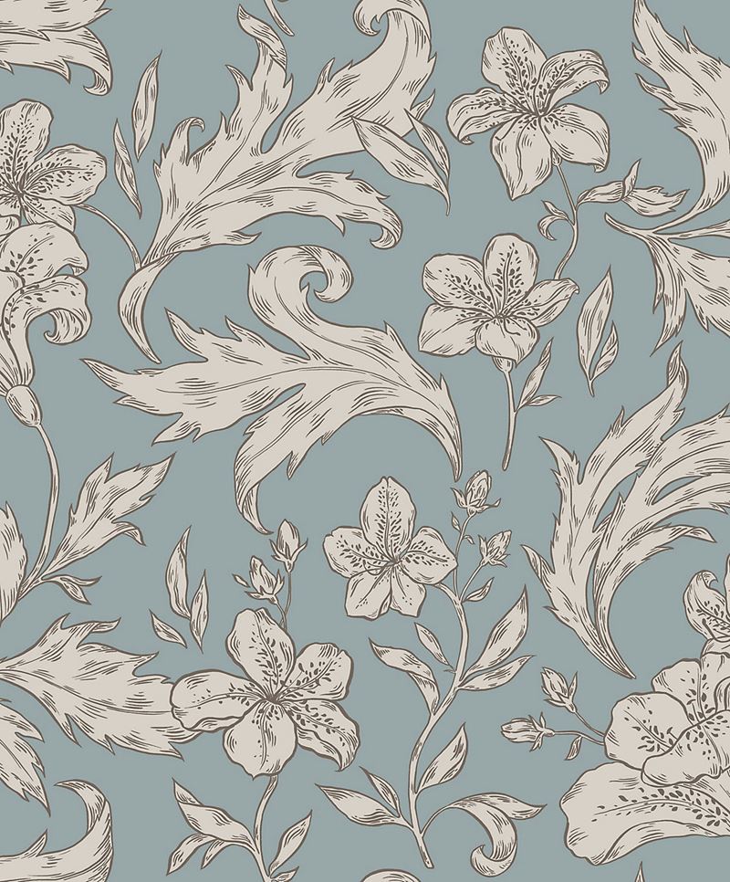 Scalamandre Wallpaper WSB00360813 Karin Misty Blue