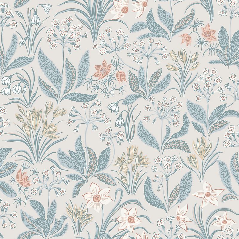 Scalamandre Wallpaper WSB005901015 Huset I Solen Folklore Blue