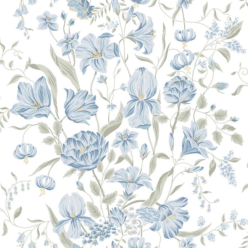 Scalamandre Wallpaper WSB00621016 Karins Bukett Sky Blue