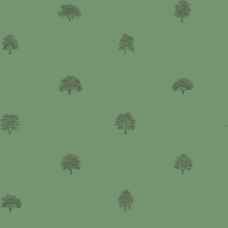 Scalamandre Wallpaper WSB00680227 Arboretet Dark Green
