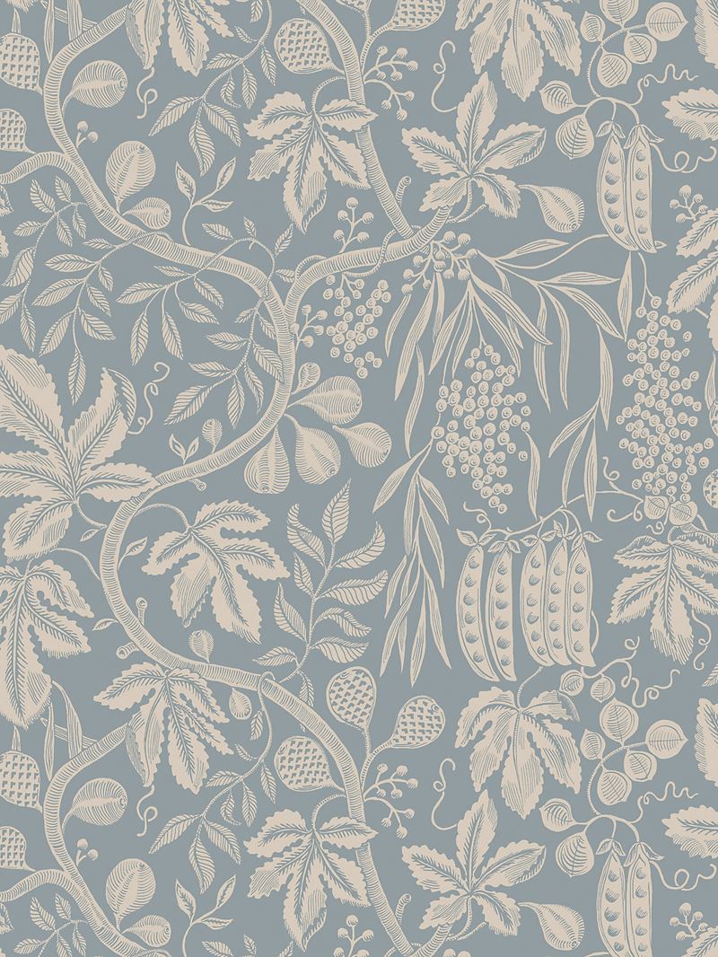 Scalamandre Wallpaper WSB0260FIG Fig Garden Misty Blue