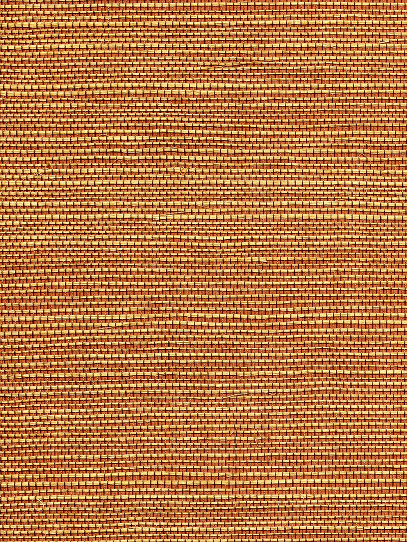 Scalamandre Wallpaper WTWGT3904 Organic Dual Tone Sisal Paprika