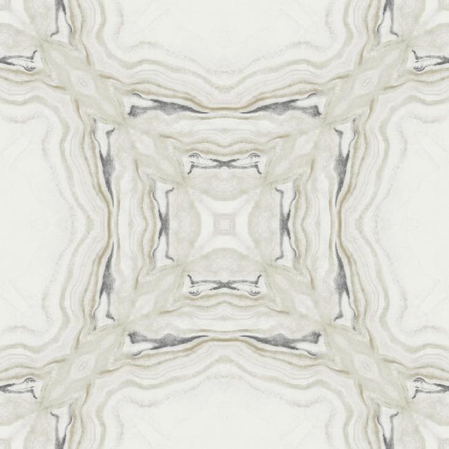 Stone Kaleidoscope Wallpaper - Grey/Black - York Wallcoverings - Y6230601