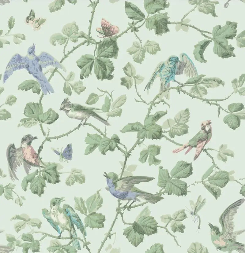 Cole & Son Wallpaper 100/2007.CS Winter Birds Duck Egg