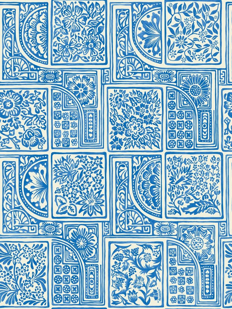Cole & Son Wallpaper 108/9045.CS Bellini Blue & White