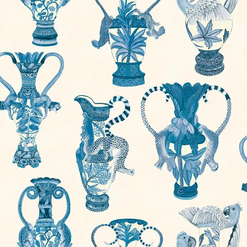 Cole & Son Wallpaper 109/12059.CS Khulu Vases Blue & White