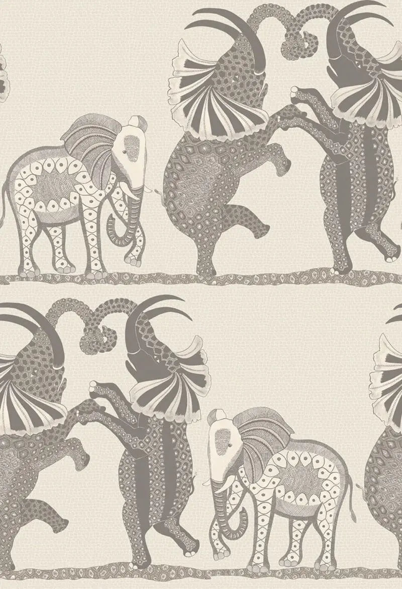 Cole & Son Wallpaper 109/8037.CS Safari Dance Pale Stone & Grey