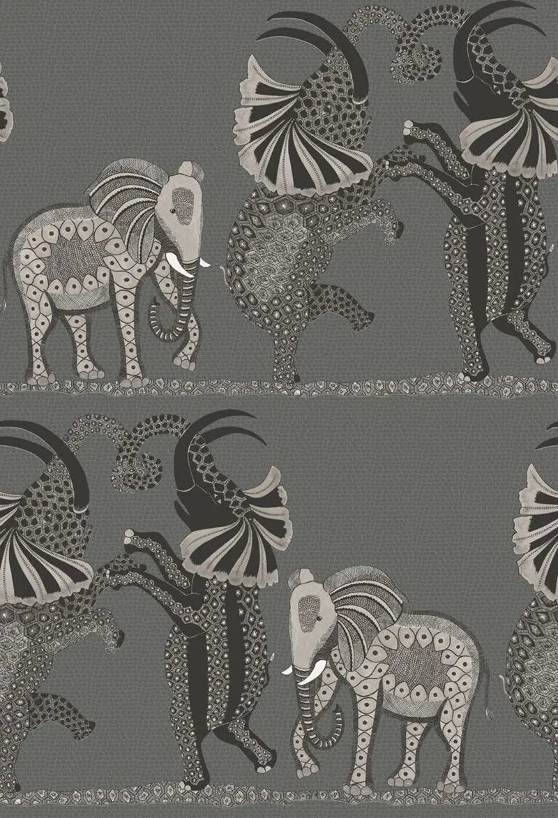 Cole & Son Wallpaper 109/8039.CS Safari Dance Charcoal Black & White