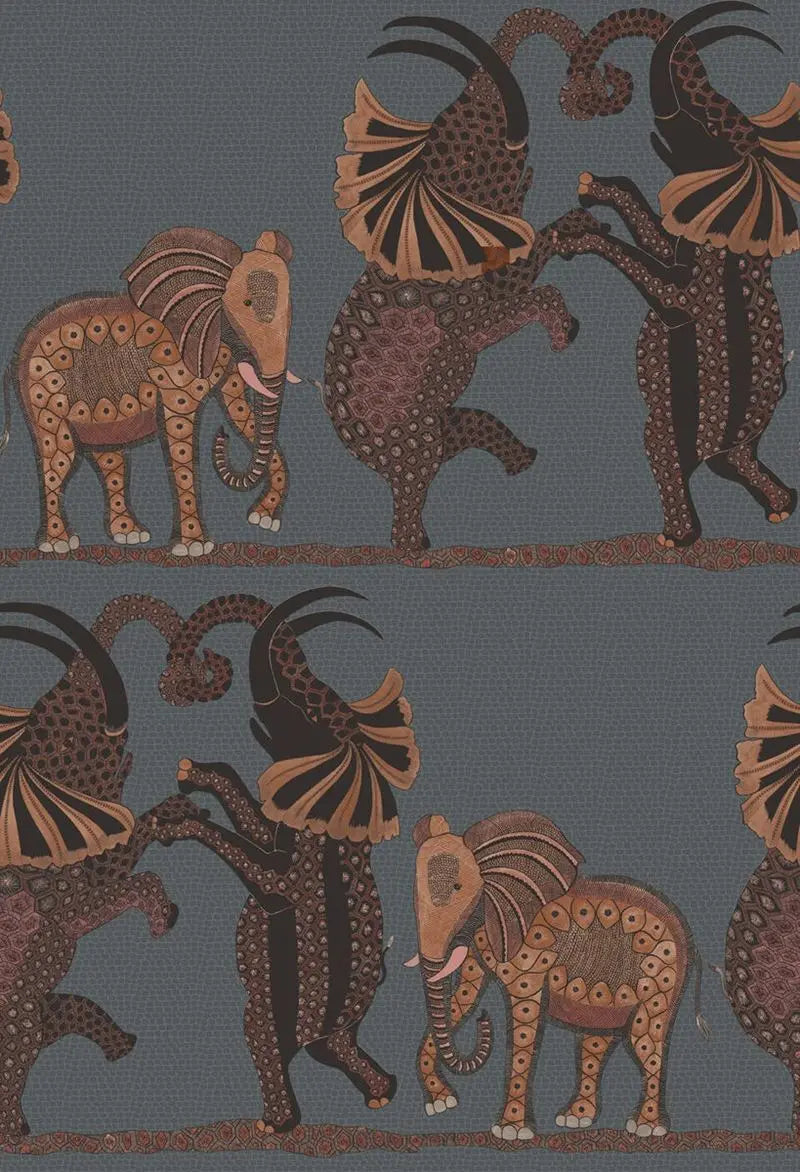 Cole & Son Wallpaper 109/8040.CS Safari Dance Charcoal & Reds