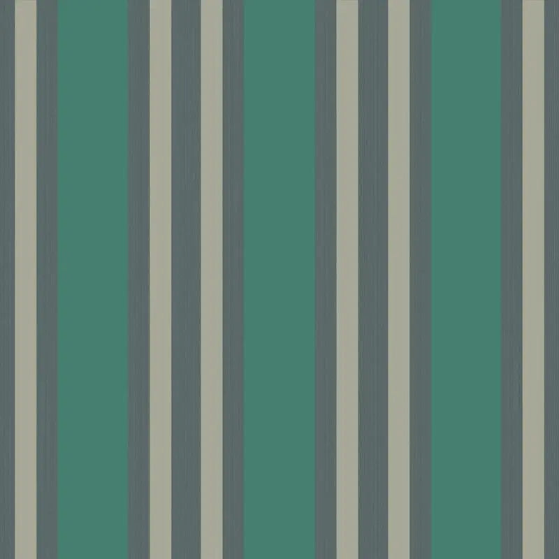 Cole & Son Wallpaper 110/1002.CS Polo Stripe Teal/Gilver