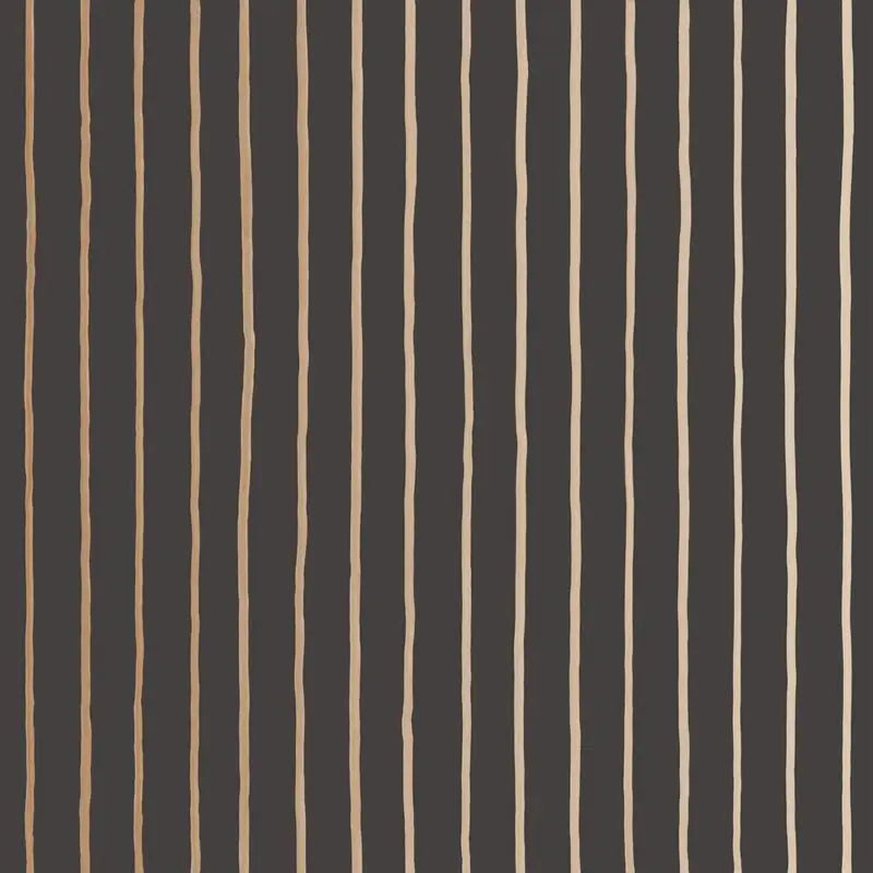 Cole & Son Wallpaper 110/7034.CS College Stripe Charcoal+Gold