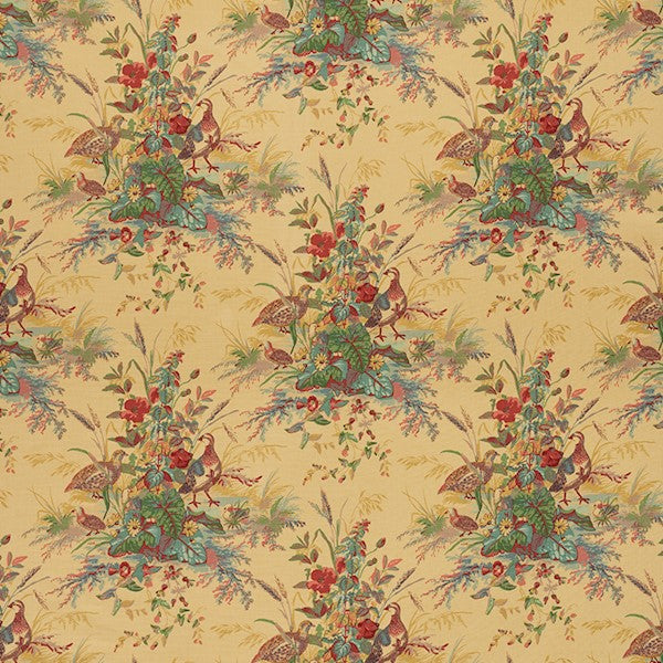 Schumacher Fabric 1106015 Quail Meadow Spring