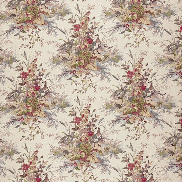 Schumacher Fabric 1106021 Quail Meadow Winter