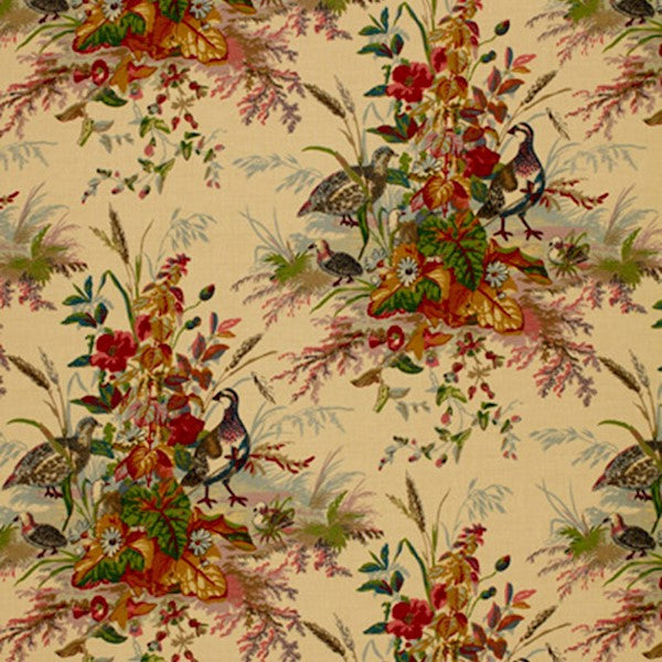 Schumacher Fabric 1106032 Quail Meadow Summer