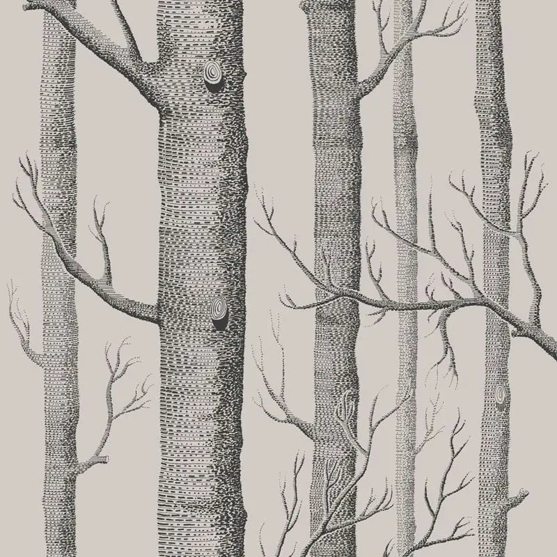 Cole & Son Wallpaper 112/3009.CS Woods Linen/Charcoal