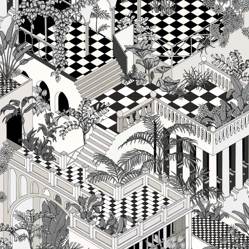 Cole & Son Wallpaper 112/6024.CS Miami Black/White