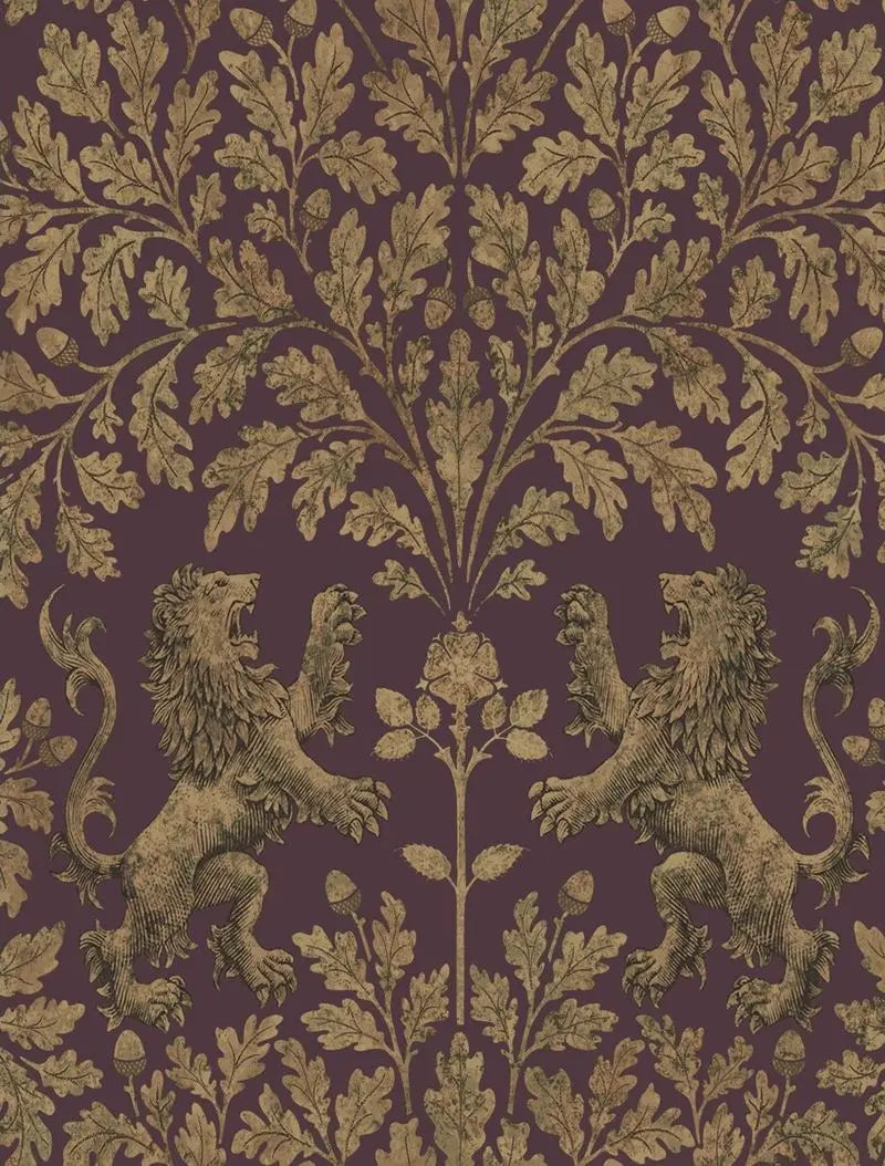 Cole & Son Wallpaper 116/10038.CS Boscobel Oak Gold/Claret