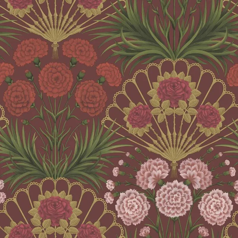 Cole & Son Wallpaper 117/14046.CS Flamenco Fan Rose/Brt Rouge/M Gold/Crimson